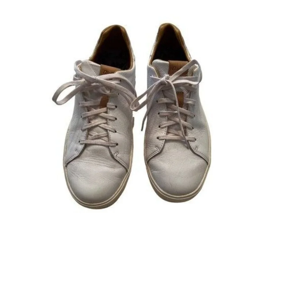 Olukai Lae'Ahi Li 'ILi Leather Lace-Up Convertible Sneaker White Size 9 Mens‎